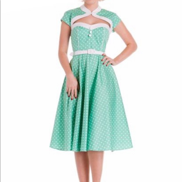 hell bunny green polka dot dress Georgia Dress main image 1